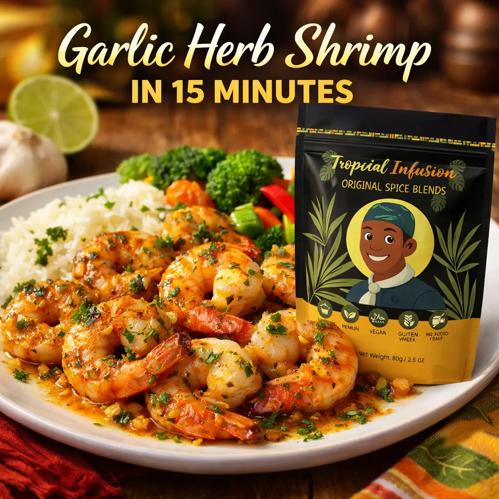 Garlic Herb Shrimp in 15 Minutes tropical infusion spice co