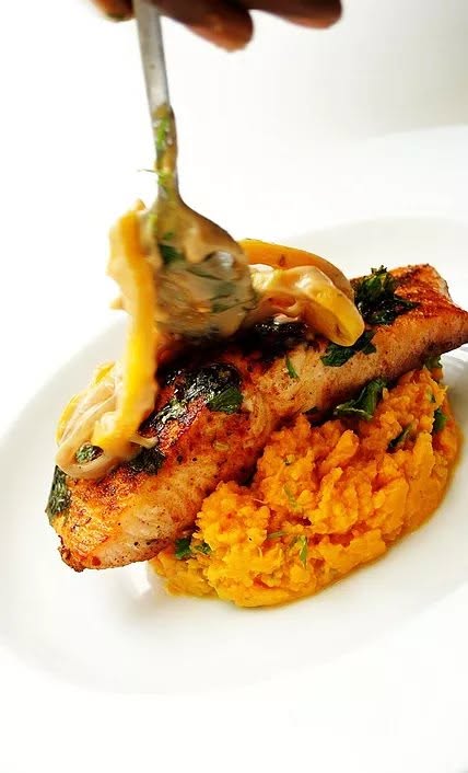Seared Salmon, Sweet Potato & Peanut